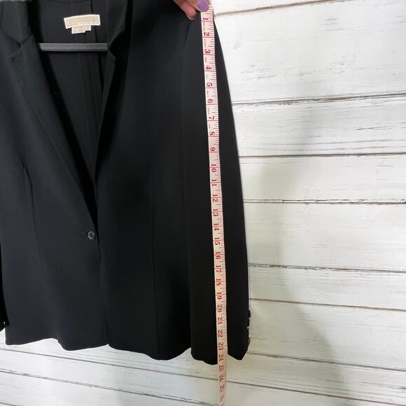 Michael Kors One Button Blazer Jacket Black Wool Blend Size 10 - Picture 11 of 11